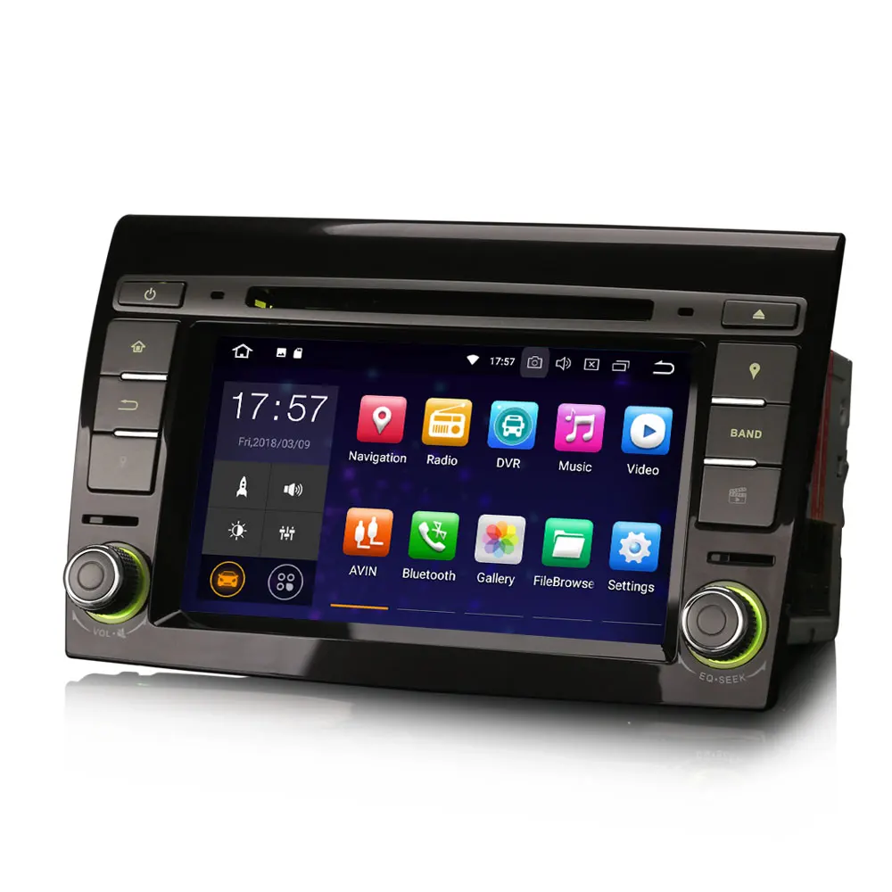 Discount 7" Quad-Core Android 8.1 Oreo OS Car DVD Multimedia Navigation GPS Radio for Fiat Bravo 2007 2008 2009 2010 2011 2012 2013 2014 5