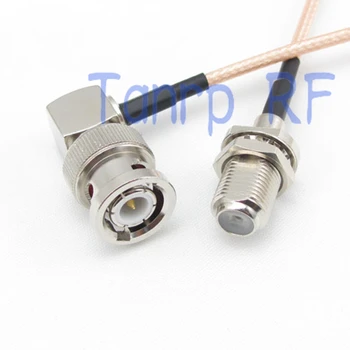 

20inch BNC male right angle to F female jack RF adapter connector 50CM Pigtail coaxial jumper cable RG316 extension cord