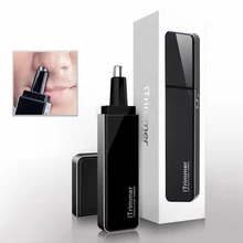 Electric Nose and Ear Shaver Professional Water Resistant Hair Cutting with LED Light Nose Trimmer Hair Cleaner