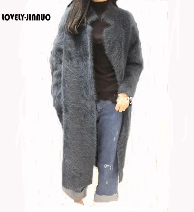 

100% genuine mink cashmere sweater women pure cashmere cardigan knitted mink jacket fashion winter long coat free shipping JN233