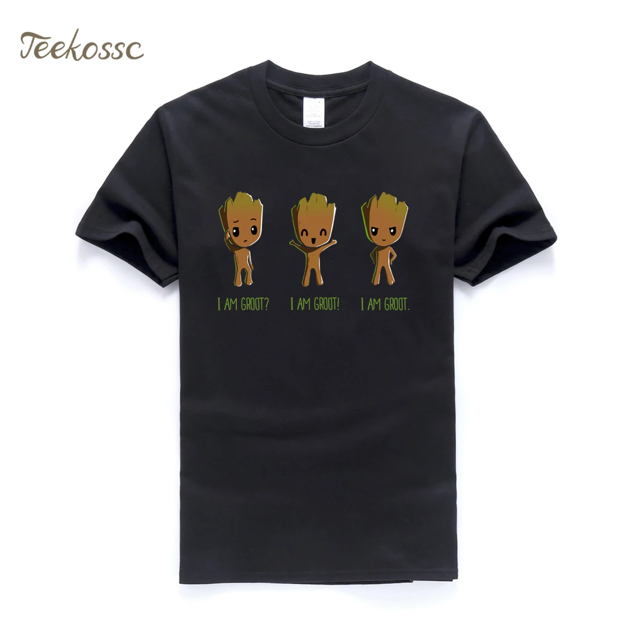 

I AM GROOT T Shirt Men Cool Funny T Shirts 2018 Summer Super Hero Tee White Black Print Brand Clothing Slim fit Groot T-Shirt