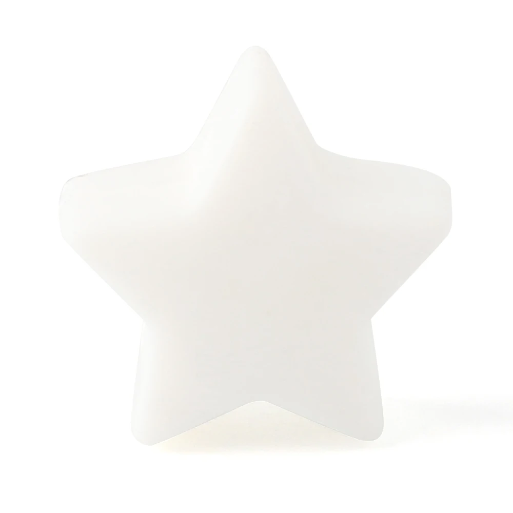 Keep& Grow 50 шт., силиконовые бусины в форме звезд, 12 мм, пищевое качество, прорезыватель в форме сердца, браслет для самостоятельного изготовления ювелирных изделий, бусины, Детские Прорезыватели, игрушки - Цвет: Stars White