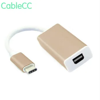 

USB-C USB 3.1 Type C to Mini DisplayPort DP 1080p HDTV Adapter Cable with Gold Aluminium Case for 2015 New 12 Inch M.a.c.book
