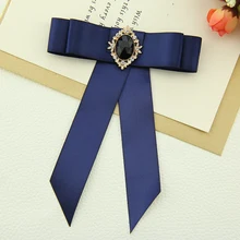 Элегантный Для женщин унисекс Свадебный костюм отель Рабочая Банкетный воротник Галстуки Британский форма Украшенные стразами бабочка ленты с бантом