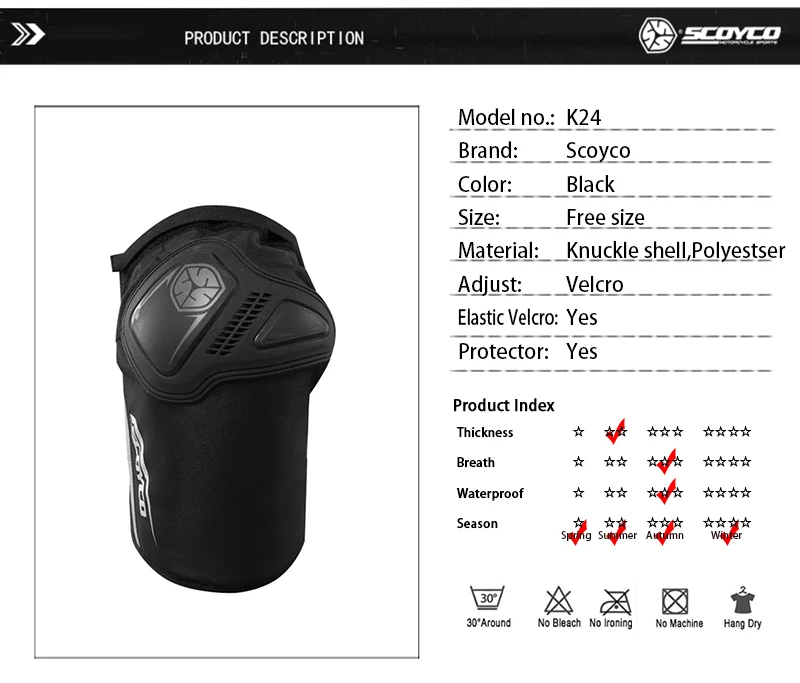 SCOYCO K24 Мотонаколенники наколенники для мотокросса Защитная Шестерни спортивное снаряжение мото Сапоги выше колена черного цвета