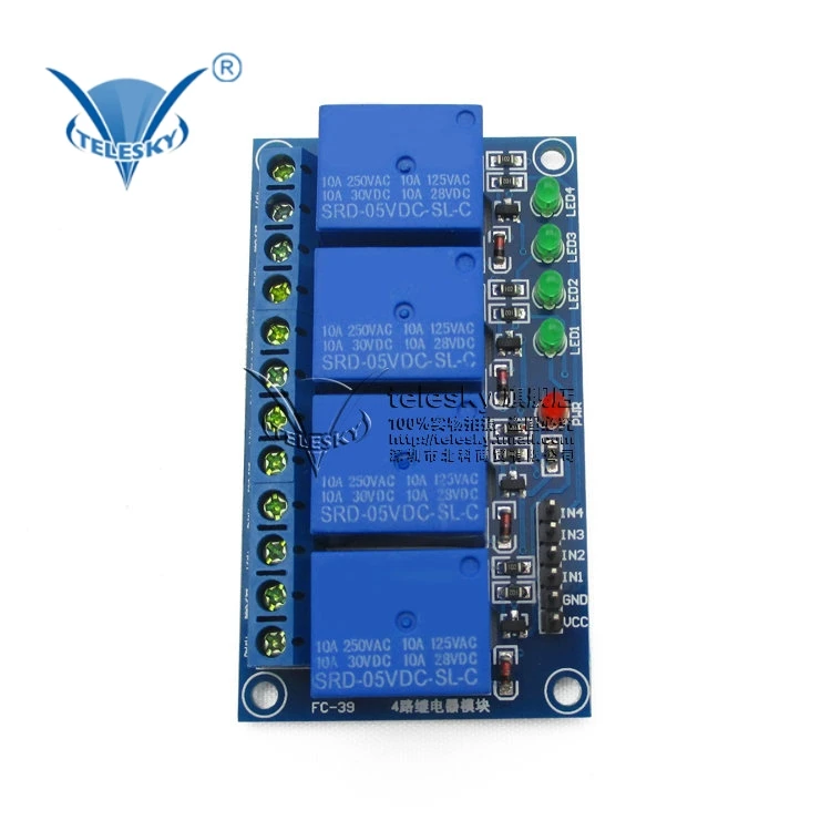 

4 relay module 5V high level trigger relay expansion board four