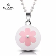 

Eudora Harmony Bola Chime Ball Enamel Pink Flower Copper Pregnant Necklace Jewelry Angel Caller Pendants Mum To Be Gift