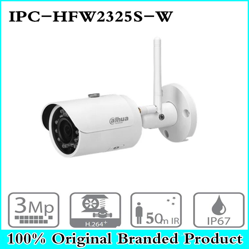 

DH IPC-HFW2325S-W 3MP IR50M IP67 built-in WIFI SD Card slot Network outdoor WIFI Camera replace IPC-HFW1320S-W IP Camera