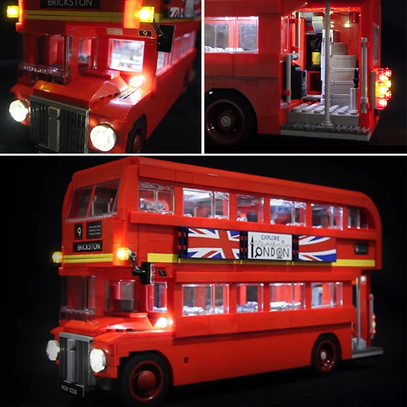 

Led Light For Lego 10258 London bus Building bricks Compatible 21045 Creator City technic Blocks Toys (only light+Battery box)