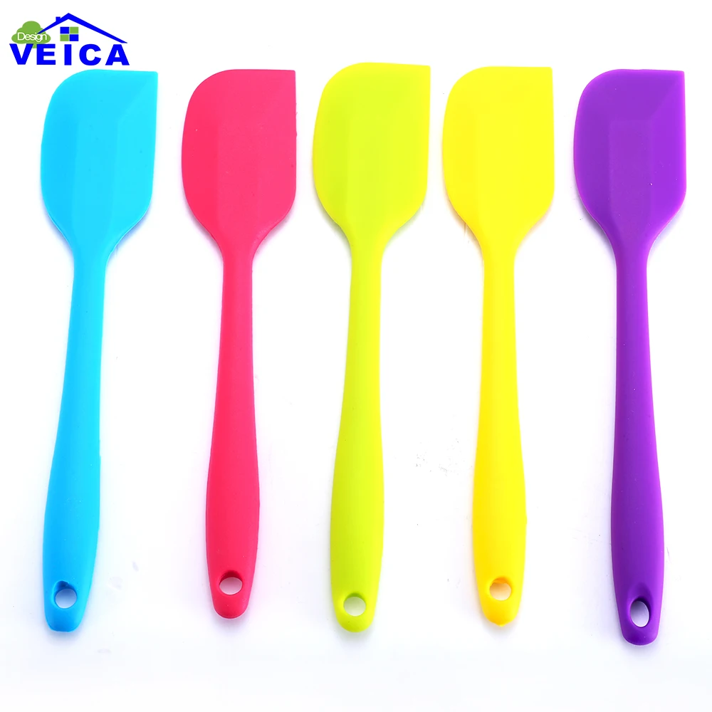  1pcs 27cm Kitchen Silicone Cream Butter Cake Spatula Batter Scraper Brush Butter Mixer Cake Brushes