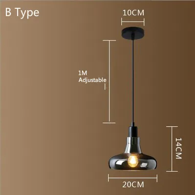 Artpad, современный подвесной светильник из янтарного стекла, AC110V-220V, кофе, бар, ресторан, отель, гостиная, столовая, светодиодный подвесной светильник, E27 в комплекте - Цвет корпуса: B Type