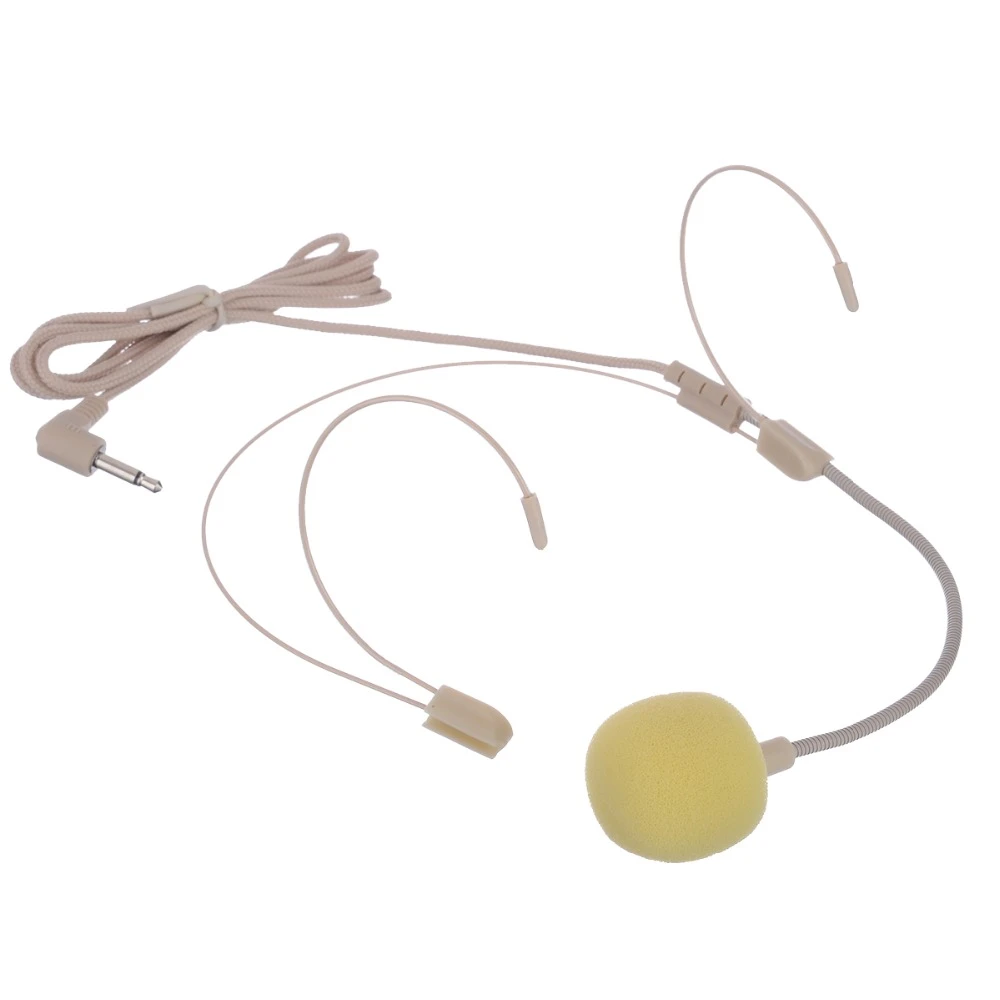 1 Set Dual Ear Hook Headset Head Wired Microphone Multifunctional Headset Microphone with 3.5mm Mini Plug For Podium Speech