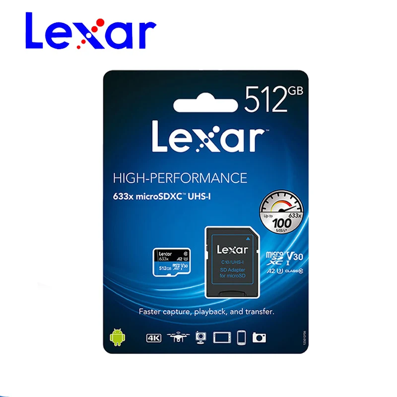 Lexar micro sd карта памяти 32 Гб 64 128 ГБ 256 512 SDXC SDHC 95 м 80 U1 U3 V10 4K Microsd флэш TF/sd Бесплатная