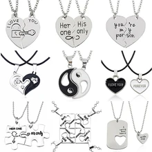 2 uds collar de mejores amigos joyería Yin Yang colgante de Tai Chi parejas collares y colgantes Unisex amantes regalo de San Valentín(China)
