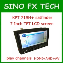 7 inch Portable widescreen Satellite finder & Monitor kpt-719H+ play dvb s2 channels