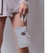 Женская акриловая вечерняя сумка с половинным лицом, с деревянным плетением, вечерняя сумочка-клатч, мини сумка через плечо, индивидуальные сумки