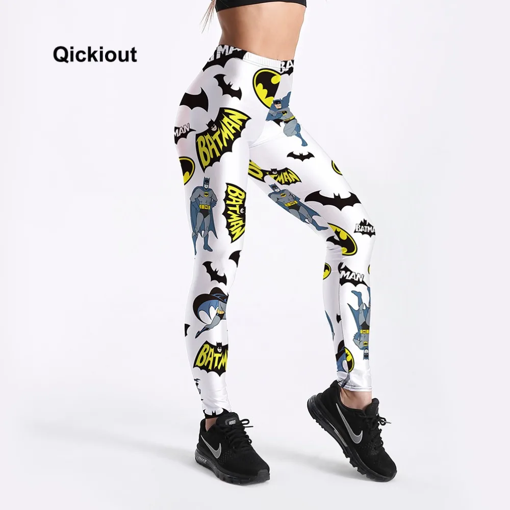 Qickitout горячая Распродажа Цифровые Леггинсы с принтом Бэтмена для женщин Новинка модные тонкие эластичные брюки с принтом