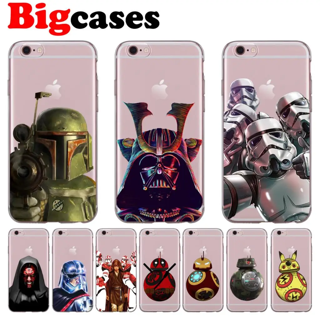 Чехол для iphone XS Max XR X 8 7 6 6S Plus 5 5S SE 5C 4S из мягкого ТПУ силикона милый BB-8 Звездные