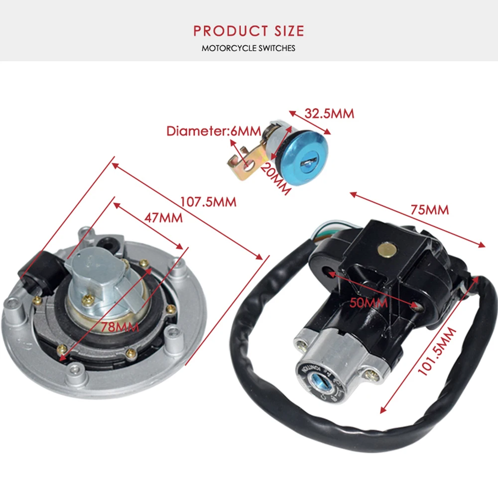 Для Suzuki GSXR 600 750 GSXR600 GSXR750 переключатель зажигания мотоцикла в сборе крышка