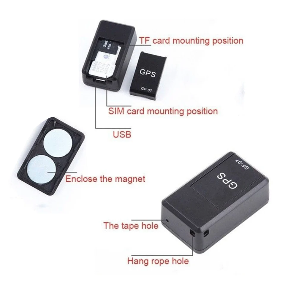 GF07 GSM جي بي آر إس سيارة GPS المقتفي المغناطيسي البسيطة مركبة شاحنة GPS محدد لمكافحة خسر تسجيل تتبع جهاز يمكن صوت التحكم