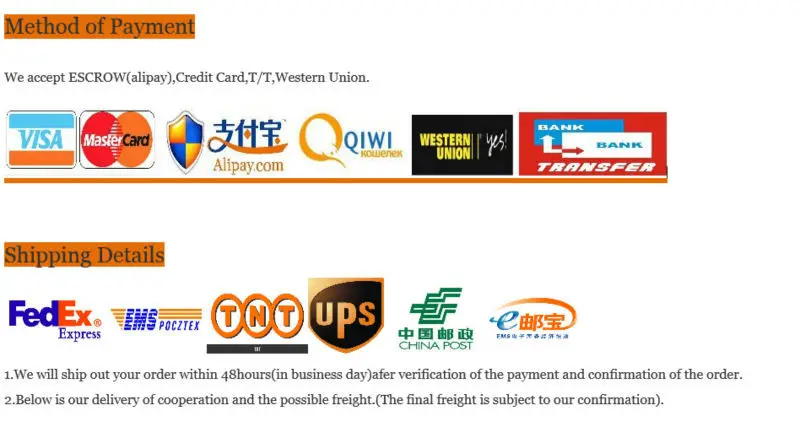 Shipment and Payment