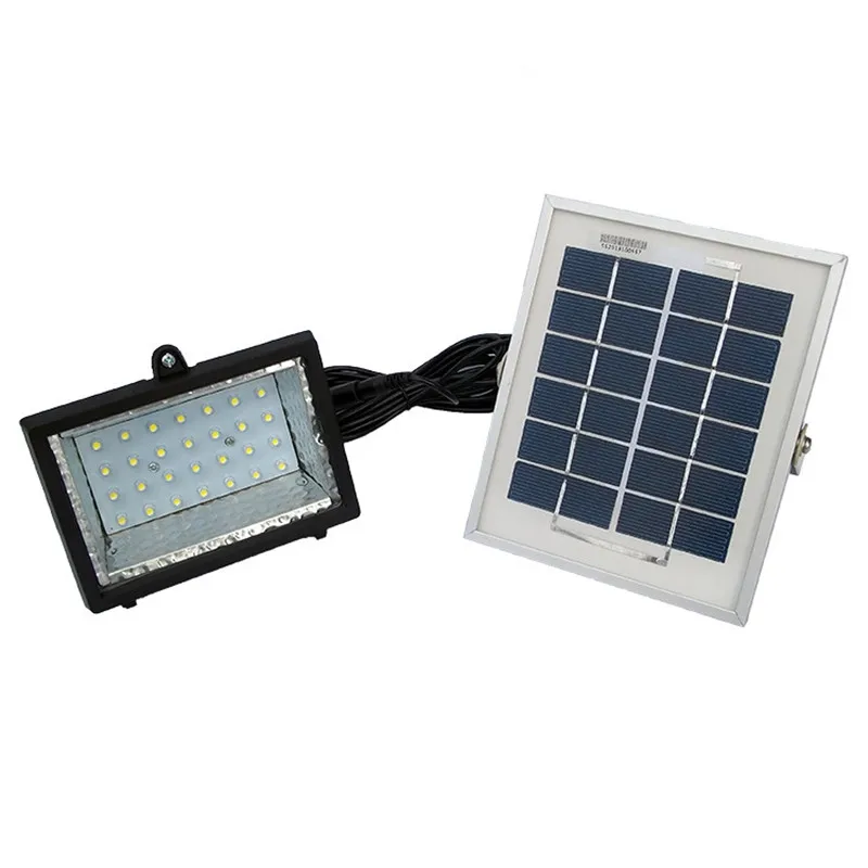 Lâmpada de Parede de Luz de Inundação do Jardim ao ar Livre à Prova Metros de Cabos Água com 5 Solar Holofote 2 w Painel d’ Alumínio Fundido 28led 6 v