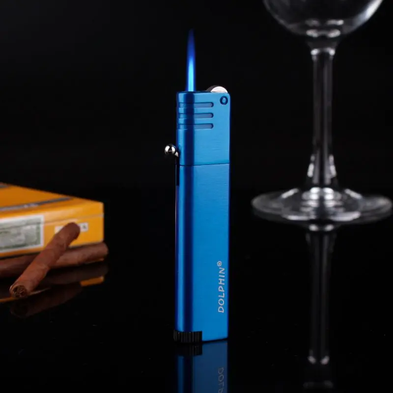 

Refillable Butane Jet Flame Lighter Grinding Wheel Flint Adjustable Floating Flame Lighter Randomly Color Smoking Accessories