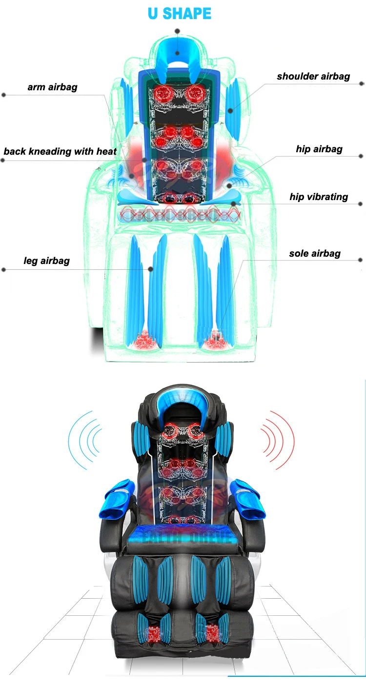 HFR-888-H6 бренд healthforever дешевые разминание и вибрация Многофункциональный Полный тела Электрический Релакс нулевой гравитации массажное кресло