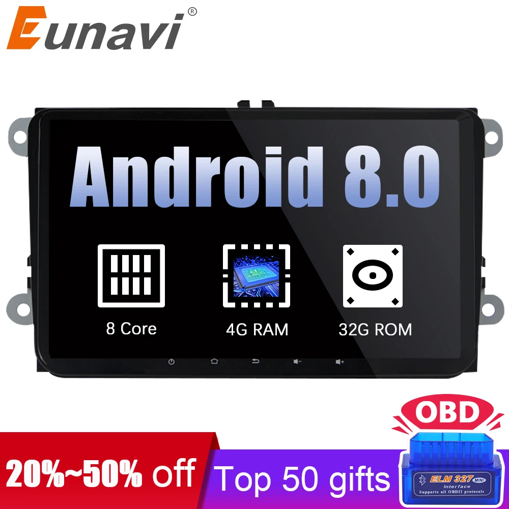 Eunavi 2 din 9 Android 8 0 Octa Core font b Car b font font b