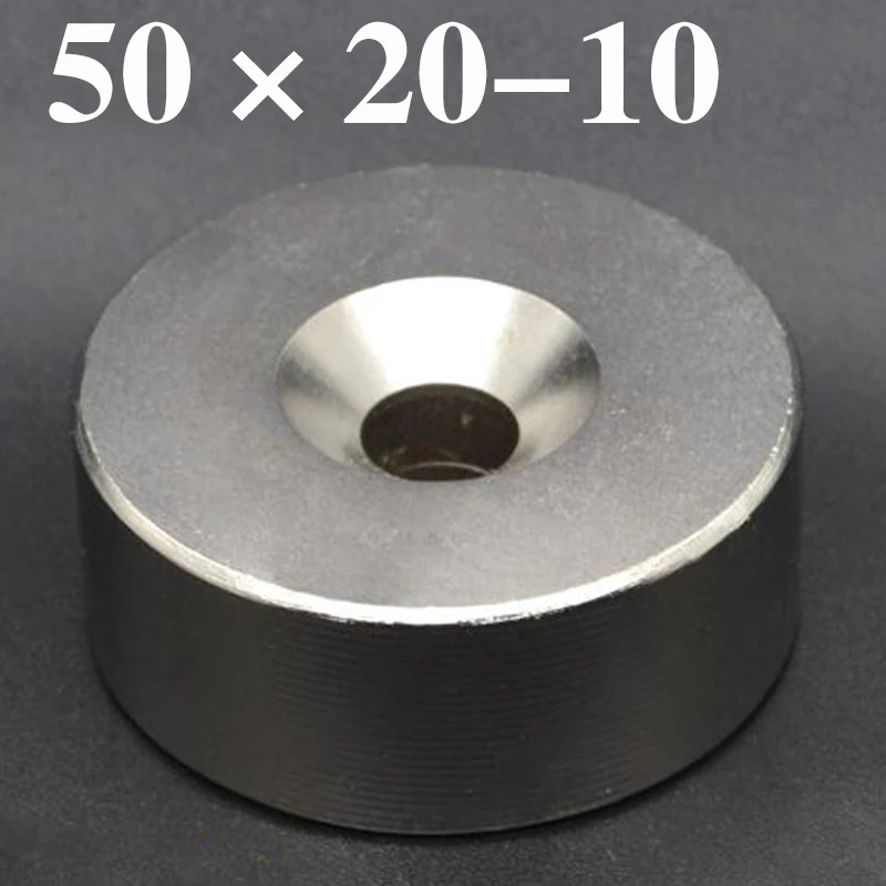 1 шт. 50*20 мм NdFeB подъемное Кольцо Магнит диаметр. 50x20 мм с винтовым потайным отверстием M10 10 мм неодимовый редкоземельный постоянный магнит
