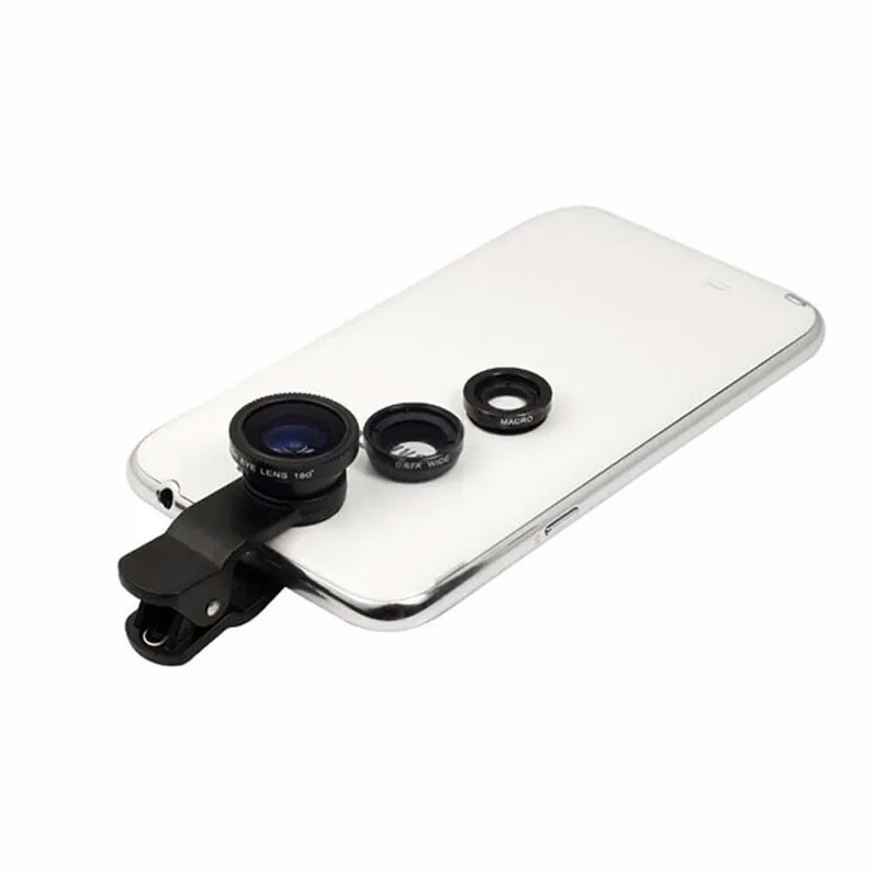 Lente Olho De Peixe Para Celular 3 в 1 клип Рыбий глаз объектив камера рыбий глаз широкоугольный макрообъективы для Iphone 7 6 6s 5 смартфон