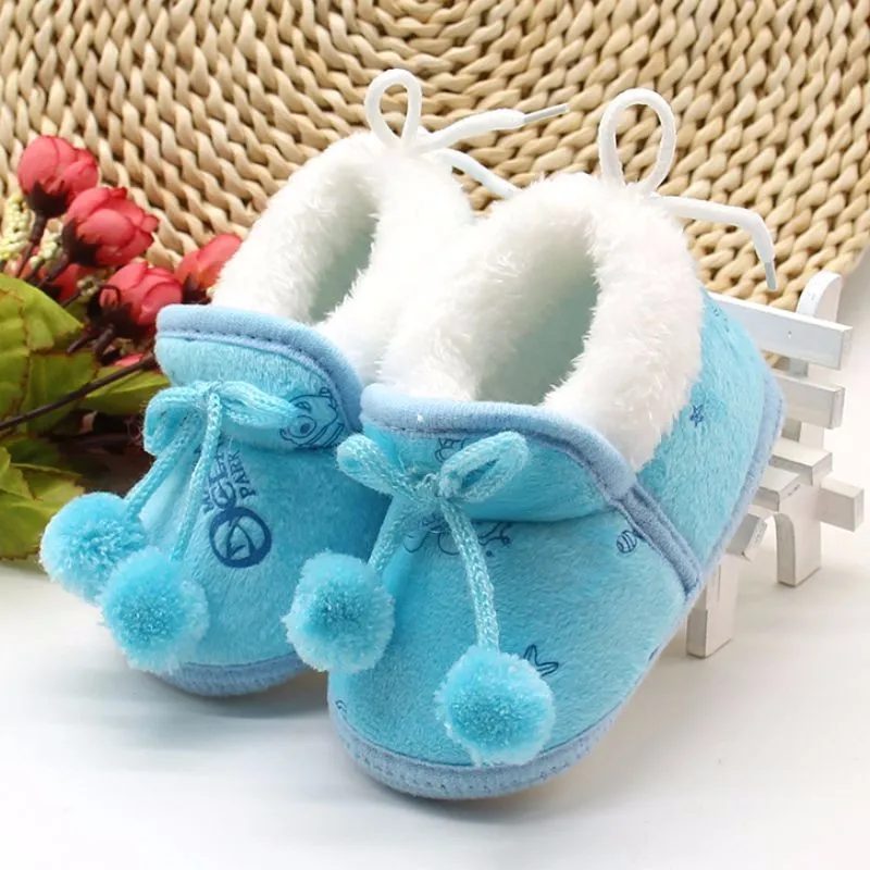 Для новорожденных Сапоги и ботинки для девочек Обувь для девочек принцессы с бантом зимние теплые Сапоги и ботинки для девочек на мягкой