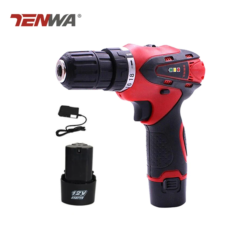 

Tenwa 12V Electric Drill Electric Screwdriver Lithium Battery Rechargeable Parafusadeira Furadeira power tools Led light