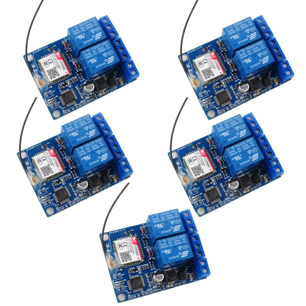 Aihasd Modulo relè a 1 Canale SMS gsm Telecomando Interruttore SIM800C STM32F103CBT6 per Pompa di Ossigeno a Effetto Serra