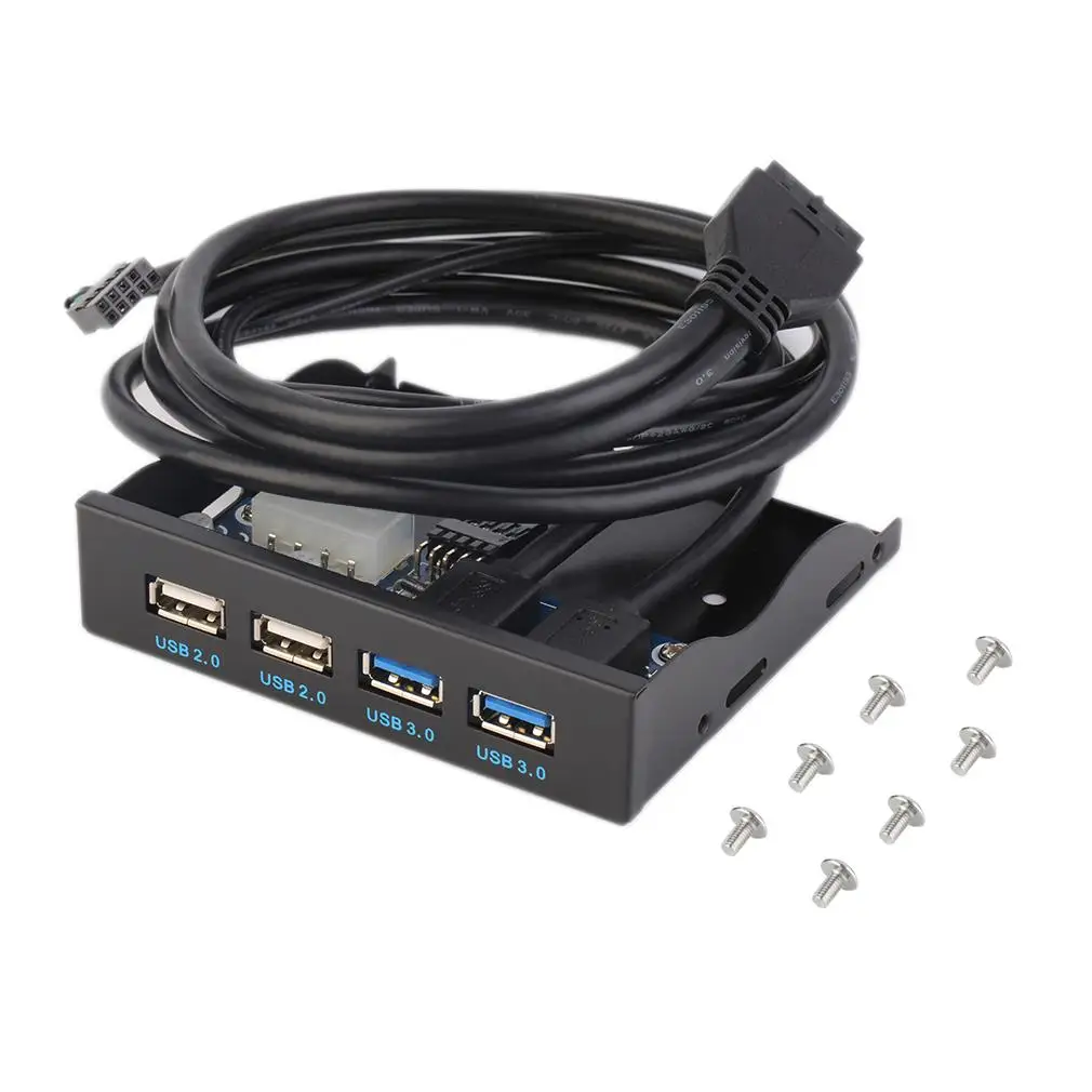 

New 2 Port USB 3.0 + 2 Port USB 2.0 HUB Expansion 3.5'' Floppy Bay Front Panel Wholesale