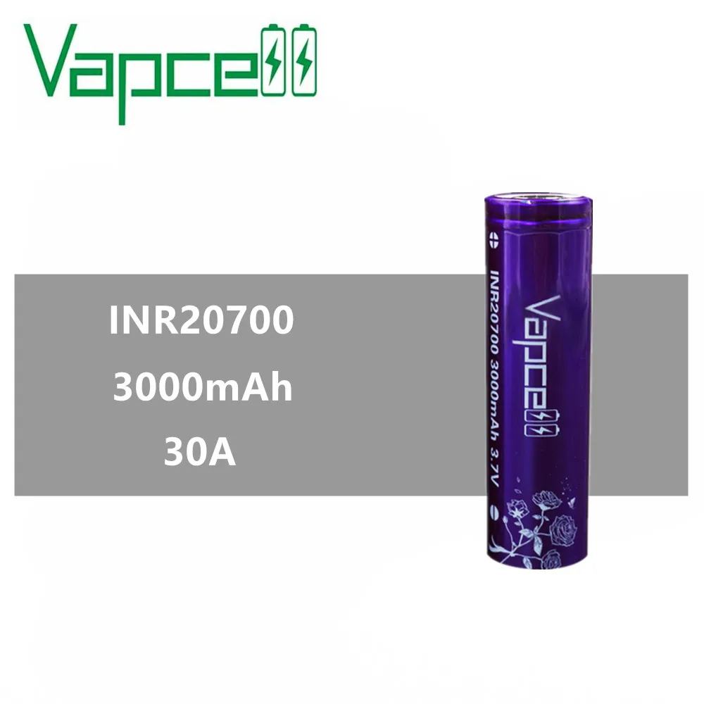 1pcs Vapcell 20700 Battery high Energy Rechargeable 3.7V molicel 3000mah 30A Li-ion battery for electronic smok | Электроника