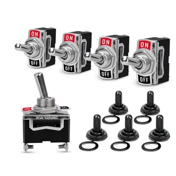 

Heavy Duty 20A 125V SPST 2 Terminal ON/OFF Toggle Switch With Waterproof Boot