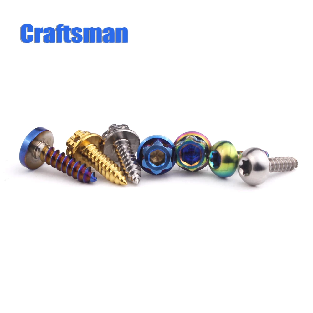 Craftsman titanium Ti M4x17 M5x17 6x17 5x20 мм самонарезающая Кнопка Torx фланцевый болт с головкой