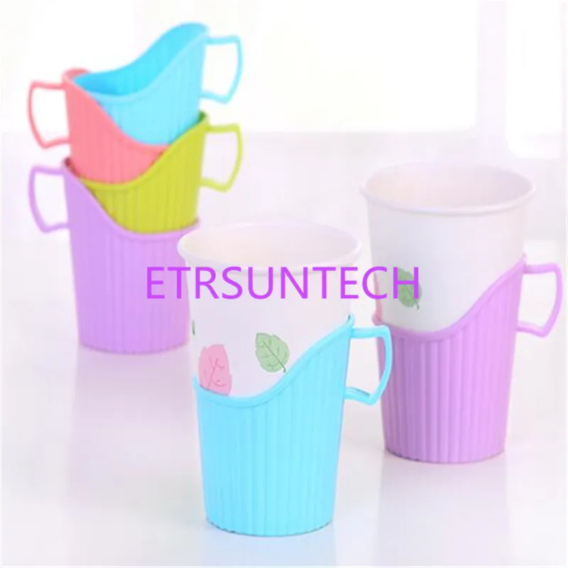1000pcs/lot Disposable paper cup holder, thick plastic cup holder, paper cup holder hot water
