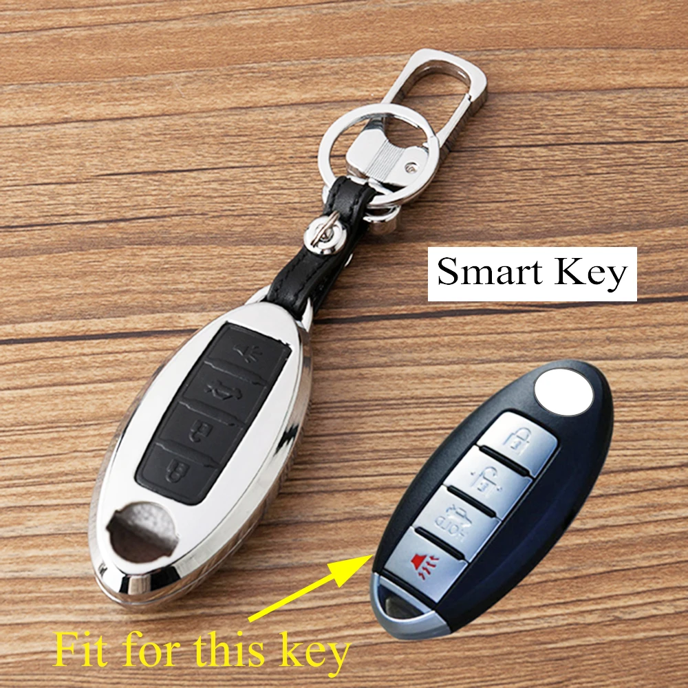 

Smart 4 Button Key Shell Case Fob Holder Ring Cover Fit For Nissan Versa Altima Teana Murano Maxima X-Trail 370Z Parts Key Chain