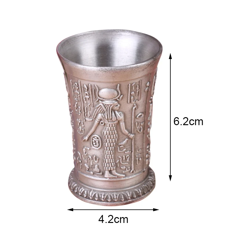 1 шт. древний Египетский миф Archaize медная чаша Shot glass es 3D Relief Cleopatra Rameses Rah серебристый ликер коктейльный винный стекло