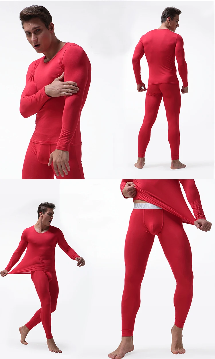 mens long underwear sets Mens Thermal Underwear Sets Male Winter Warm O-neck Underwear Suit Trousers Modal Man Thin Section Long Johns M-3XL 2017 cotton long underwear