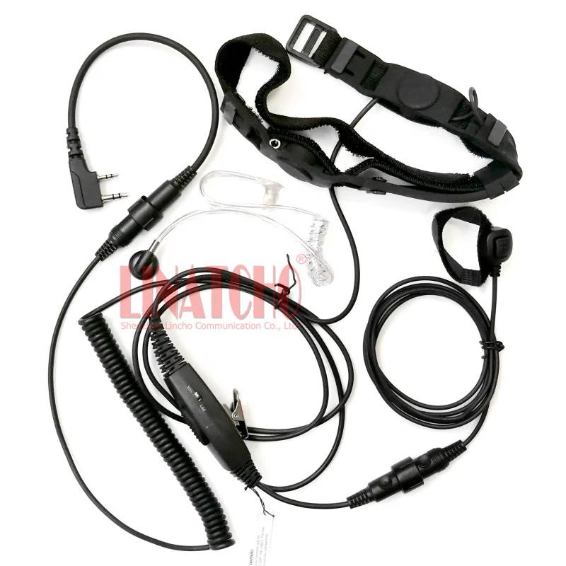 VOX walkie talkie radio earphone PTT soft neck throat mic, field