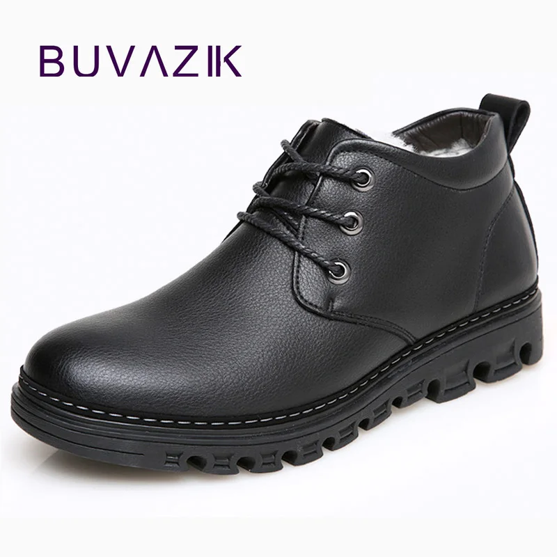 

BUVAZIK Winter Boots Men Round Toe Ankle Winter Warm and Short Plush Shoes Men Work Boots Men Snow Boots Zapatos De Hombre