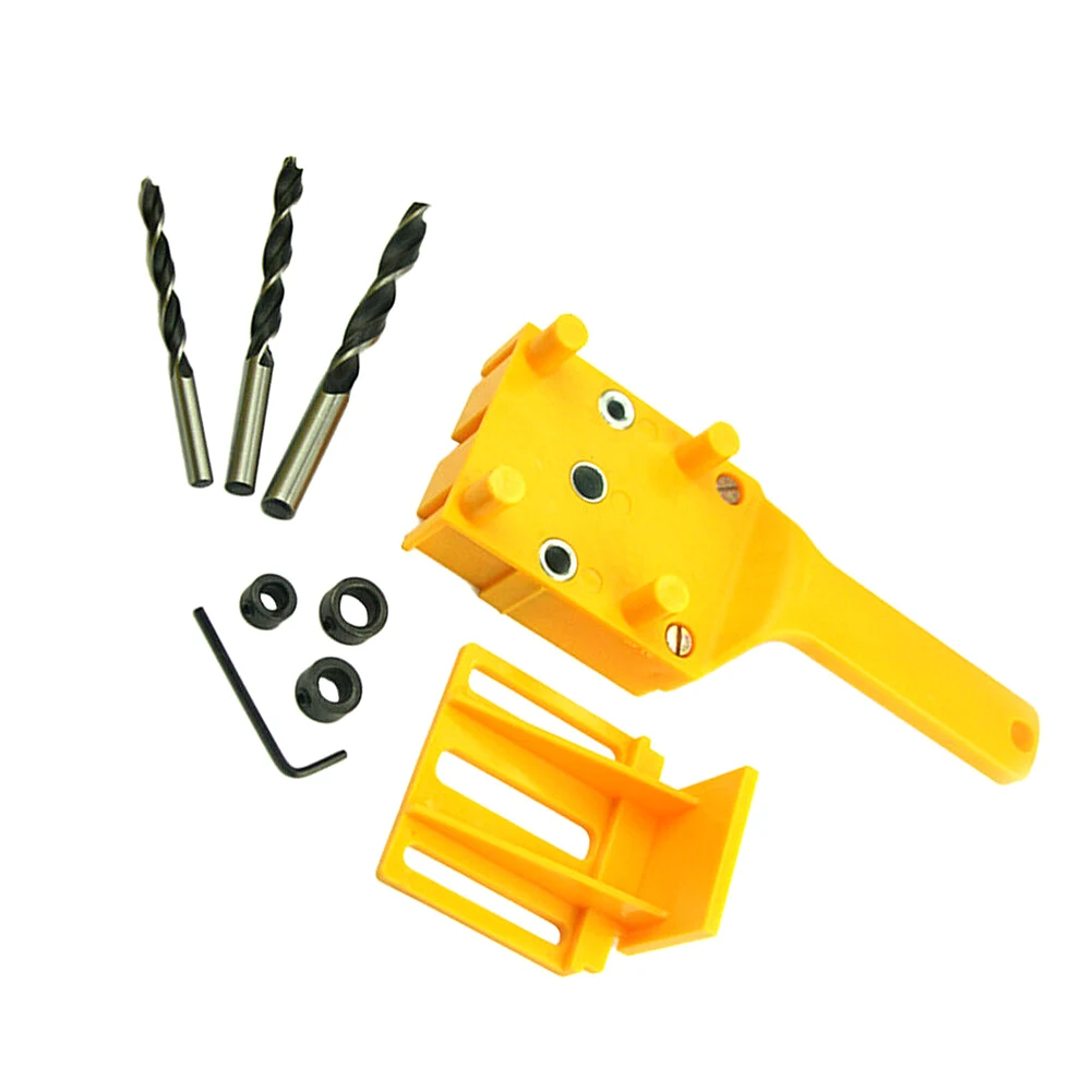 

Woodworking Dowel Jig Plastic Pocket Hole Jig 6mm 8mm 10mm Bit Guide Tool for Carpentry LO88