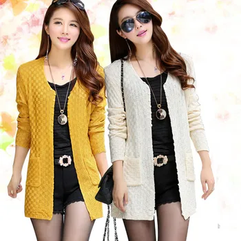 Women Sweater Long Cardigan Fashion Summer Style Long Sleeve Thin Knitted Cardigan female Sweaters Free Shipping