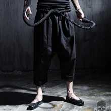 Для мужчин 7 с низкой посадкой Штаны белье штаны-шаровары уличный панк байковые шорты летние свободные, не мейнстрим, парикмахера для ночного клуба костюмы