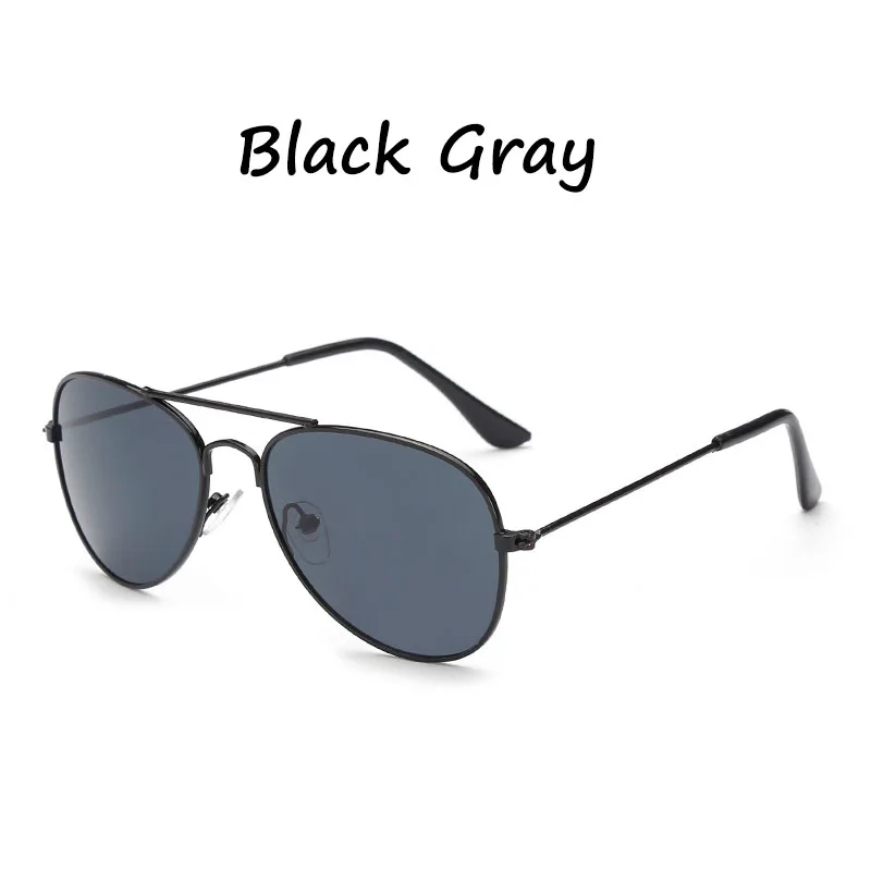 HJYBBSN Pilot детские солнцезащитные очки, винтажные зеркальные фотохромные очки для водителя, для мальчиков и девочек, солнцезащитные очки, модные очки UV400 - Цвет линз: Black Gray