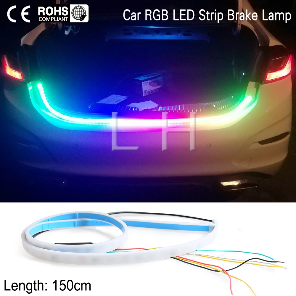 RGB colorful Tail lights 150cm blinkers led turn light LED Warning