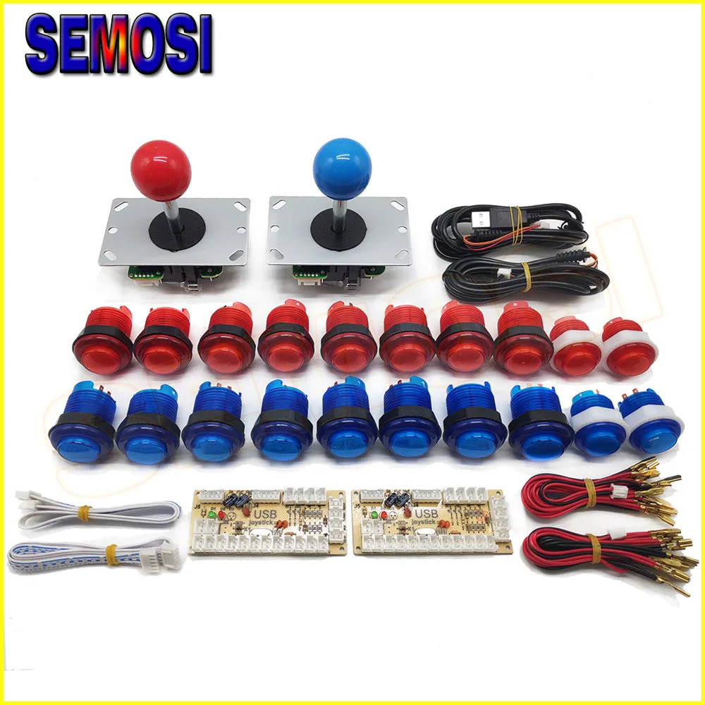 

Arcade DIY LED Kit with Zero Delay USB Encoder To PC Arcade Games 8 Way Joystick + 5V LED Illuminated Arcade Push Buttons